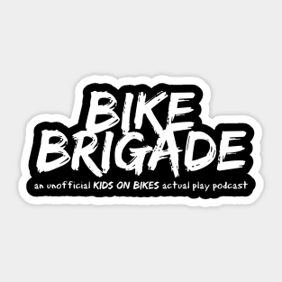 Bike Brigade Podcast Logo in White Sticker